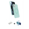 MARSİLYAN™- iPhone 11 Kılıf İz Işık Koleksiyonu - Siyah 3D Antistatik Seramik Nano Ekran Koruyucu + Renkli Kamera Lens Koruma Cam - PE