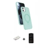 MARSİLYAN™- iPhone 11 Kılıf İz Işık Koleksiyonu - Siyah 6D Antistatik Mat Seramik Hayalet Nano Ekran Koruyucu + Renkli Kamera Lens Koruma Cam - PE