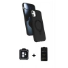MARSİLYAN™- iPhone 11 Kılıf İz Işık Koleksiyonu - Siyah 6D Antistatik Mat Seramik Hayalet Nano Ekran Koruyucu + PVD Metal Kamera Lens - MI