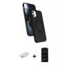 MARSİLYAN™- iPhone 11 Kılıf İz Işık Koleksiyonu - Siyah 6D Antistatik Mat Seramik Hayalet Nano Ekran Koruyucu + Renkli Kamera Lens Koruma Cam - YL