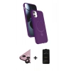 MARSİLYAN™- iPhone 11 Kılıf İz Işık Koleksiyonu - Siyah 6D Antistatik Mat Seramik Hayalet Nano Ekran Koruyucu + Raze Metal Kamera Lens - SH