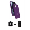 MARSİLYAN™- iPhone 11 Kılıf İz Işık Koleksiyonu - Siyah 6D Antistatik Mat Seramik Hayalet Nano Ekran Koruyucu + PVD Metal Kamera Lens - TU