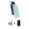 MARSİLYAN™- iPhone 11 Kılıf İz Işık Koleksiyonu - Siyah 6D Antistatik Mat Seramik Hayalet Nano Ekran Koruyucu + Raze Metal Kamera Lens - MI