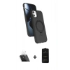 MARSİLYAN™- iPhone 11 Kılıf İz Işık Koleksiyonu - Siyah 6D Antistatik Mat Seramik Hayalet Nano Ekran Koruyucu + Kamera Lens Koruma Cam - SF