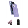 MARSİLYAN™- iPhone 11 Kılıf İz Işık Koleksiyonu - Siyah 6D Antistatik Mat Seramik Hayalet Nano Ekran Koruyucu + Raze Metal Kamera Lens - SH