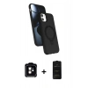 MARSİLYAN™- iPhone 11 Kılıf İz Işık Koleksiyonu - Siyah 6D Antistatik Mat Seramik Hayalet Nano Ekran Koruyucu + PVD Metal Kamera Lens - TU