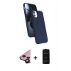 MARSİLYAN™- iPhone 11 Kılıf İz Işık Koleksiyonu - Siyah 6D Antistatik Mat Seramik Hayalet Nano Ekran Koruyucu + Raze Metal Kamera Lens - SH