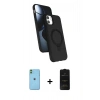 MARSİLYAN™- iPhone 11 Kılıf İz Işık Koleksiyonu - Siyah 6D Antistatik Mat Seramik Hayalet Nano Ekran Koruyucu + Neon Fosforlu Kamera Lens - YL