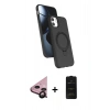 MARSİLYAN™- iPhone 11 Kılıf İz Işık Koleksiyonu - Siyah 6D Antistatik Mat Seramik Hayalet Nano Ekran Koruyucu + Raze Metal Kamera Lens - SH