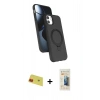 MARSİLYAN™- iPhone 11 Kılıf İz Işık Koleksiyonu - Siyah 6D Mat Seramik Hayalet Nano Ekran Koruyucu + Rainbow Kamera Lens Koruma Cam - KI
