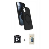 MARSİLYAN™- iPhone 11 Kılıf İz Işık Koleksiyonu - Siyah 6D Mat Seramik Hayalet Nano Ekran Koruyucu + PVD Metal Kamera Lens - MI