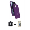 MARSİLYAN™- iPhone 11 Kılıf İz Işık Koleksiyonu - Siyah 6D Mat Seramik Hayalet Nano Ekran Koruyucu + PVD Metal Kamera Lens - MI