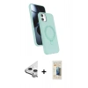 MARSİLYAN™- iPhone 11 Kılıf İz Işık Koleksiyonu - Siyah 6D Mat Seramik Hayalet Nano Ekran Koruyucu + Raze Metal Kamera Lens - GS