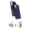 MARSİLYAN™- iPhone 11 Kılıf İz Işık Koleksiyonu - Siyah 6D Mat Seramik Hayalet Nano Ekran Koruyucu + Raze Metal Kamera Lens - GS