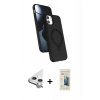 MARSİLYAN™- iPhone 11 Kılıf İz Işık Koleksiyonu - Siyah 6D Mat Seramik Hayalet Nano Ekran Koruyucu + Raze Metal Kamera Lens - GS