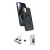 MARSİLYAN™- iPhone 11 Kılıf İz Işık Koleksiyonu - Siyah 6D Mat Seramik Hayalet Nano Ekran Koruyucu + Raze Metal Kamera Lens - GS