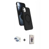 MARSİLYAN™- iPhone 11 Kılıf İz Işık Koleksiyonu - Siyah Bilvis 3D Cam Ekran Koruyucu + Pers Alüminyum Kamera Lens - GI