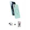 MARSİLYAN™- iPhone 11 Kılıf İz Işık Koleksiyonu - Siyah Bilvis 3D Cam Ekran Koruyucu + Pers Alüminyum Kamera Lens - LT