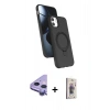 MARSİLYAN™- iPhone 11 Kılıf İz Işık Koleksiyonu - Siyah Bilvis 3D Cam Ekran Koruyucu + Raze Metal Kamera Lens - MR
