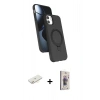 MARSİLYAN™- iPhone 11 Kılıf İz Işık Koleksiyonu - Siyah Bilvis 3D Cam Ekran Koruyucu + Renkli Kamera Lens Koruma Cam - SI