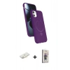 MARSİLYAN™- iPhone 11 Kılıf İz Işık Koleksiyonu - Siyah Bilvis 3D Cam Ekran Koruyucu + Renkli Kamera Lens Koruma Cam - SI