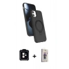 MARSİLYAN™- iPhone 11 Kılıf İz Işık Koleksiyonu - Siyah Bilvis 3D Cam Ekran Koruyucu + PVD Metal Kamera Lens - TU