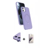 MARSİLYAN™- iPhone 11 Kılıf İz Işık Koleksiyonu - Siyah Bilvis 3D Mat Cam Ekran Koruyucu + Raze Metal Kamera Lens - MR