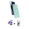 MARSİLYAN™- iPhone 11 Kılıf İz Işık Koleksiyonu - Siyah Bilvis 3D Mat Cam Ekran Koruyucu + Raze Metal Kamera Lens - MR