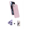 MARSİLYAN™- iPhone 11 Kılıf İz Işık Koleksiyonu - Siyah Bilvis 3D Mat Cam Ekran Koruyucu + Raze Metal Kamera Lens - MR
