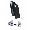 MARSİLYAN™- iPhone 11 Kılıf İz Işık Koleksiyonu - Siyah Bilvis 3D Mat Cam Ekran Koruyucu + Raze Metal Kamera Lens - MR