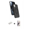 MARSİLYAN™- iPhone 11 Kılıf İz Işık Koleksiyonu - Siyah Bilvis 3D Mat Cam Ekran Koruyucu + Renkli Kamera Lens Koruma Cam - PE