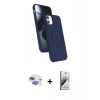 MARSİLYAN™- iPhone 11 Kılıf İz Işık Koleksiyonu - Siyah Bilvis 3D Mat Cam Ekran Koruyucu + Pers Alüminyum Kamera Lens - GI