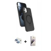 MARSİLYAN™- iPhone 11 Kılıf İz Işık Koleksiyonu - Siyah Bilvis 3D Mat Cam Ekran Koruyucu + Pers Alüminyum Kamera Lens - GI