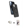 MARSİLYAN™- iPhone 11 Kılıf İz Işık Koleksiyonu - Siyah Bilvis 3D Mat Cam Ekran Koruyucu + Pers Alüminyum Kamera Lens - GD