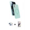 MARSİLYAN™- iPhone 11 Kılıf İz Işık Koleksiyonu - Siyah Bilvis 3D Mat Cam Ekran Koruyucu + Pers Alüminyum Kamera Lens - GI