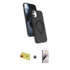 MARSİLYAN™- iPhone 11 Kılıf İz Işık Koleksiyonu - Siyah Bilvis 3D Mat Cam Ekran Koruyucu + Rainbow Kamera Lens Koruma Cam - KI
