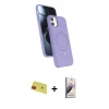 MARSİLYAN™- iPhone 11 Kılıf İz Işık Koleksiyonu - Siyah Bilvis 3D Mat Cam Ekran Koruyucu + Rainbow Kamera Lens Koruma Cam - KI