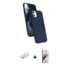 MARSİLYAN™- iPhone 11 Kılıf İz Işık Koleksiyonu - Siyah Bilvis 3D Mat Cam Ekran Koruyucu + Renkli Kamera Lens Koruma Cam - SI