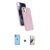 MARSİLYAN™- iPhone 11 Kılıf İz Işık Koleksiyonu - Siyah Bilvis 3D Mat Cam Ekran Koruyucu + Neon Fosforlu Kamera Lens - TU