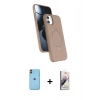 MARSİLYAN™- iPhone 11 Kılıf İz Işık Koleksiyonu - Siyah Bilvis 3D Mat Cam Ekran Koruyucu + Neon Fosforlu Kamera Lens - TU