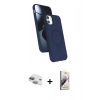 MARSİLYAN™- iPhone 11 Kılıf İz Işık Koleksiyonu - Siyah Bilvis 3D Mat Cam Ekran Koruyucu + Pers Alüminyum Kamera Lens - YL