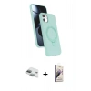MARSİLYAN™- iPhone 11 Kılıf İz Işık Koleksiyonu - Siyah Bilvis 3D Mat Cam Ekran Koruyucu + Pers Alüminyum Kamera Lens - YL