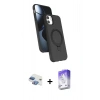 MARSİLYAN™- iPhone 11 Kılıf İz Işık Koleksiyonu - Siyah Bilvis 5in1 3D Magic Cam Ekran Koruyucu + Pers Alüminyum Kamera Lens - GI