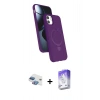 MARSİLYAN™- iPhone 11 Kılıf İz Işık Koleksiyonu - Siyah Bilvis 5in1 3D Magic Cam Ekran Koruyucu + Pers Alüminyum Kamera Lens - GI