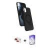 MARSİLYAN™- iPhone 11 Kılıf İz Işık Koleksiyonu - Siyah Bilvis 5in1 3D Magic Cam Ekran Koruyucu + Pers Alüminyum Kamera Lens - KI