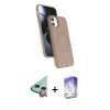 MARSİLYAN™- iPhone 11 Kılıf İz Işık Koleksiyonu - Siyah Bilvis 5in1 3D Magic Cam Ekran Koruyucu + Kırmızı Raze Metal Kamera Lens