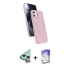 MARSİLYAN™- iPhone 11 Kılıf İz Işık Koleksiyonu - Siyah Bilvis 5in1 3D Magic Cam Ekran Koruyucu + Kırmızı Raze Metal Kamera Lens