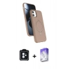 MARSİLYAN™- iPhone 11 Kılıf İz Işık Koleksiyonu - Siyah Bilvis 5in1 3D Magic Cam Ekran Koruyucu + PVD Metal Kamera Lens - MI
