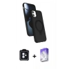 MARSİLYAN™- iPhone 11 Kılıf İz Işık Koleksiyonu - Siyah Bilvis 5in1 3D Magic Cam Ekran Koruyucu + PVD Metal Kamera Lens - MI