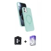 MARSİLYAN™- iPhone 11 Kılıf İz Işık Koleksiyonu - Siyah Bilvis 5in1 3D Magic Cam Ekran Koruyucu + PVD Metal Kamera Lens - MI